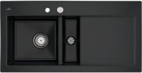 Villeroy & Boch Spüle Subway Countertop Ceramic in Pure Black mit Ablaufgarnitur und Exzenter, Breite: 60 cm - Bild 1