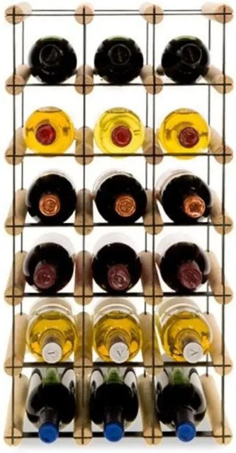 PROREGAL Vinotega Mod Modulares Weinregal aus massivem Kiefernholz in Natur, H x B x T: 62,5 x 32,5 x 24,5 cm, Platz für 18 Flaschen - Bild 1