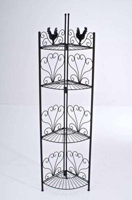 TPFGarden Standregal Mara aus Metall in Schwarz Matt, Höhe: 151 cm, Breite: 31 cm, Tiefe: 3 cm - Bild 1