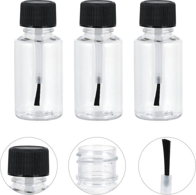 ZHUXAOWAN Nagellack Flaschen, Kunststoff, Klar, Mit Pinsel und Kappe - Bild 1