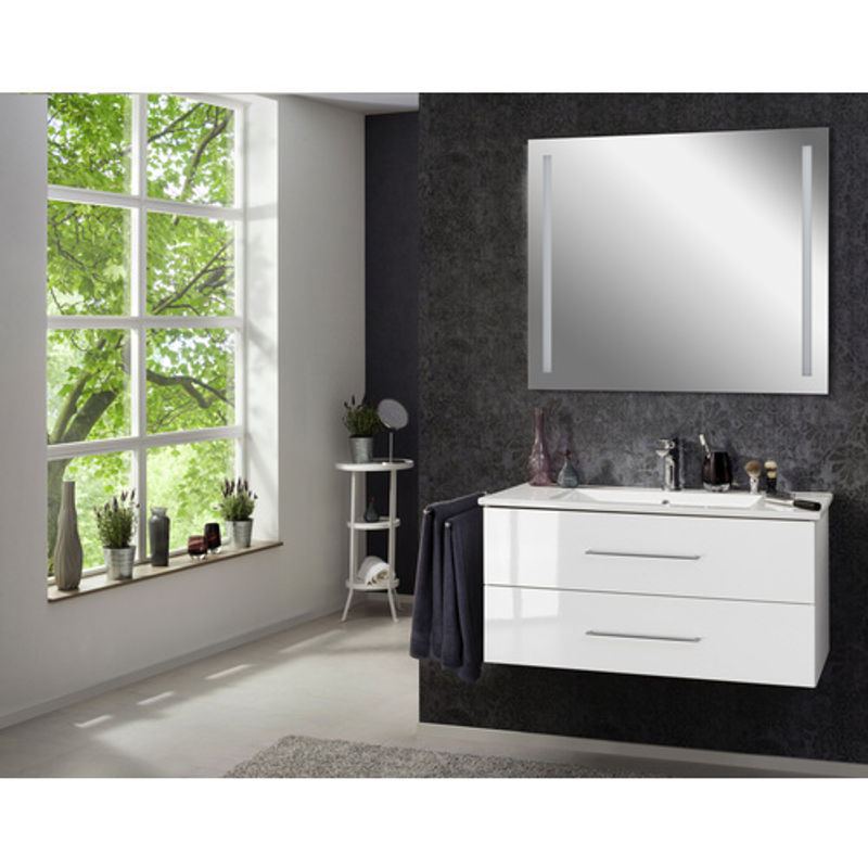 Fackelmann Spiegelelement Linear mit LED-Beleuchtung, grau, B/H/T: 100 x 75 x 2 cm - Bild 3