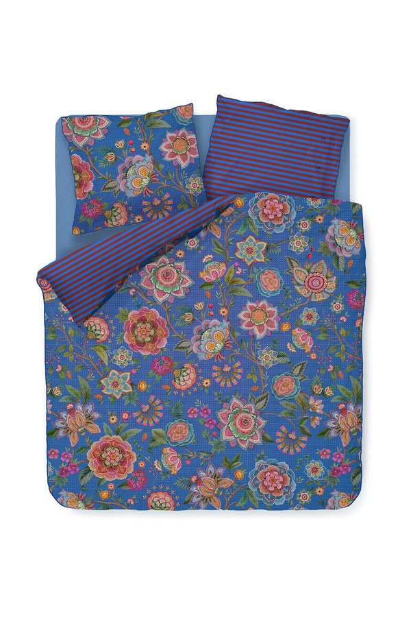 PIP Studio Perkal Bettwäsche Bombay Bold Dark Blue mit floralem Asia-Design, wendbar, B/H: 155 x 220 cm und 80 x 80 cm - Bild 1