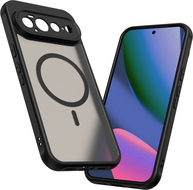 MagSafe kompatible matte Handyhülle für Google Pixel 11 Pro XL, 10 Pro XL, 9, 9A in Schwarz, stoßfeste Hartschale - Bild 1