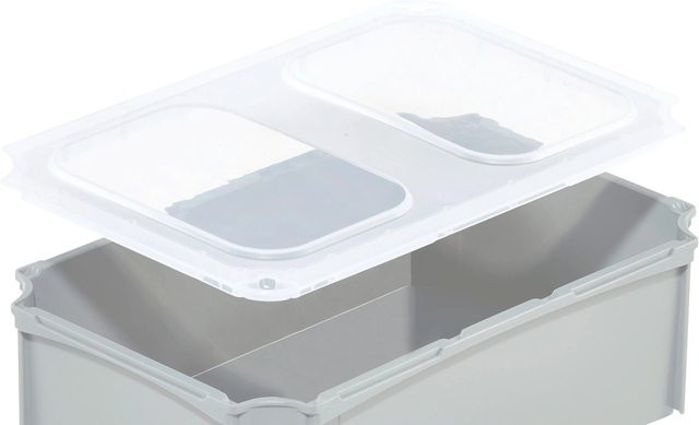 Eurobox-System Einsatzkasten 1/4 gekrönt für Box 60 x 40 cm, Transparent - Bild 1