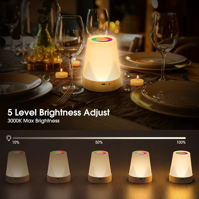 Shenzhi Tech Smart Nachtlicht mit RGB-Farbwechsel, Touch-Steuerung und Fernbedienung, Tischlampe mit Timer für Schlafzimmer und Wohnzimmer, Weiß/Mehrfarbig - Bild 5