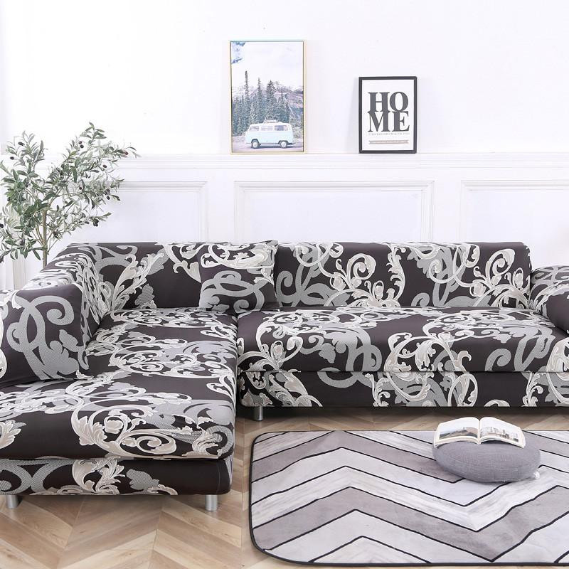 Housmife Elastischer Sofabezug mit Blumenmuster, bedruckter Couchbezug für 1-Sitzer, Breite: 90-140 cm, Multicolour - Bild 2