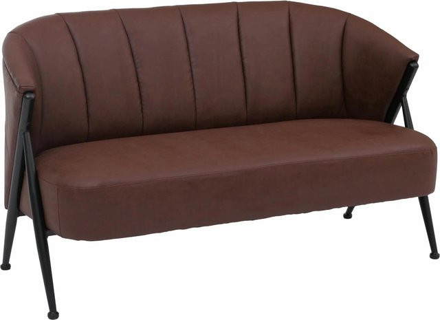MCW 2er-Sofa P30 Zweisitzer im Industrial Design mit Kunstleder und Metallgestell in Rot - Bild 2