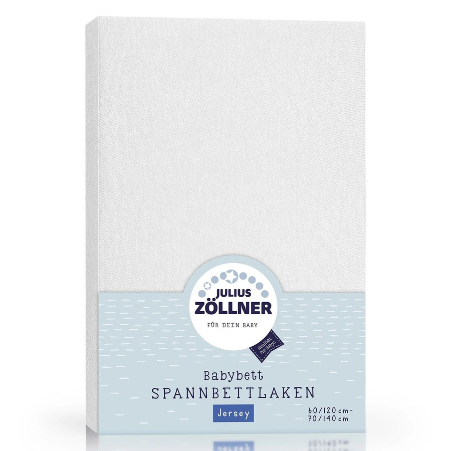 Julius Zöllner Spannbetttuch aus Jersey für Kinderbetten, Weiß, B/T: 60 x 120 cm oder 70 x 140 cm - Bild 1
