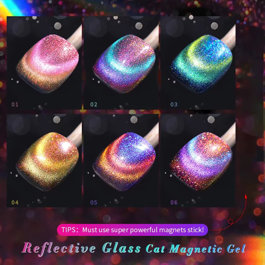 XEIJAYI Magnet Gel Nagellack Set, 6x 10 ml, Schimmernd - Bild 3