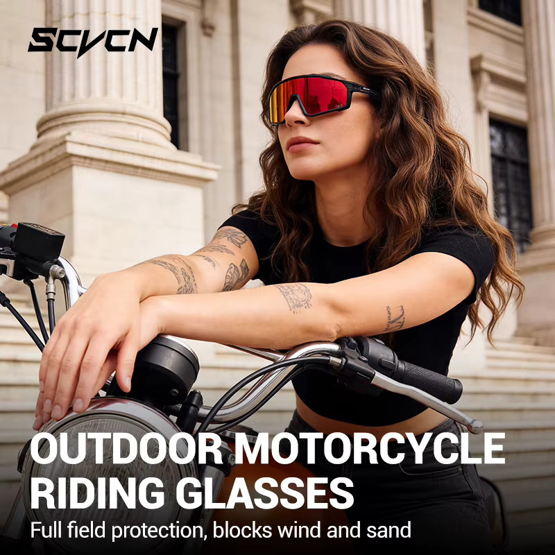SCVCN Sportsonnenbrille, Vollrand, Kunststoff, Schwarz - Bild 2