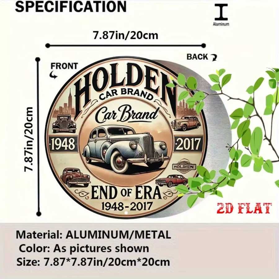 CIFBUY Halloden Heritage Vintage Auto Metallschild Rund in Multicolour zur Wanddekoration für Garage und Bar - Bild 2