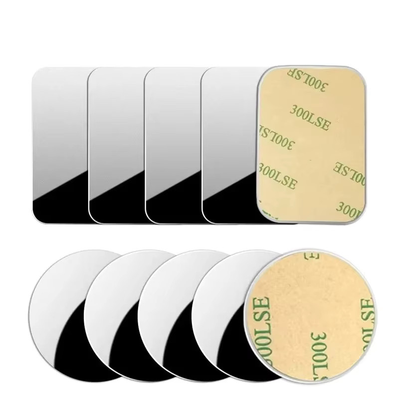 Runde Metallplatte in Silber als Ersatz-Sticker für magnetische Auto-Handyhalterungen und Tablet-Ständer - Bild 1