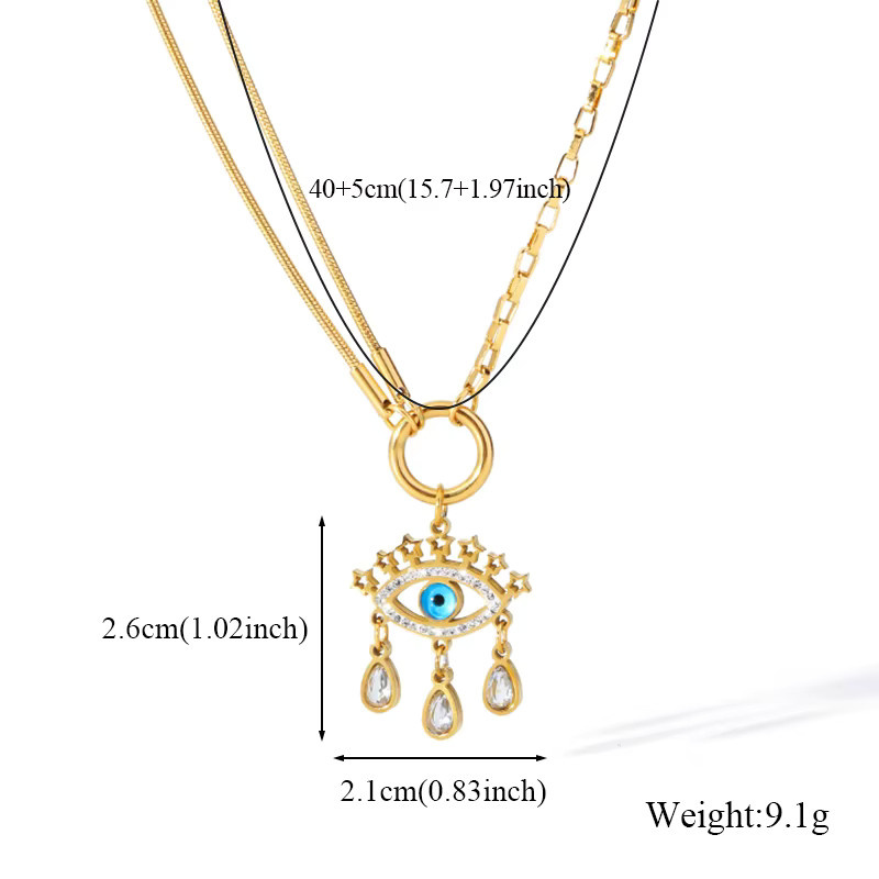 GANEMLY Halskette, Edelstahl, Zirkonia, Gold, Damen - Bild 2