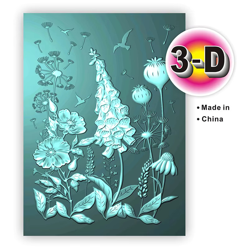 Wildflower Grassland 3D-geprägter Ordner für DIY-Kunsthandwerk und Sammelalben zur Papierkartenherstellung - Bild 2