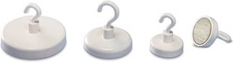 Magnetoplan Hakenmagnet Weiß mit 16 kg Tragkraft Durchmesser: 4,7 cm - Bild 1
