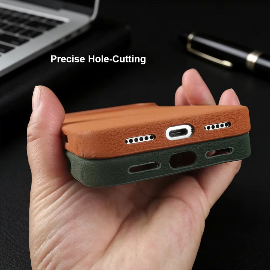 Lederhülle für Apple iPhone in Braun als Schutzhülle und Tasche - Bild 2