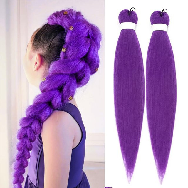Lila Jumbo-Flechthaarverlängerung für Damen, synthetisch - Bild 1