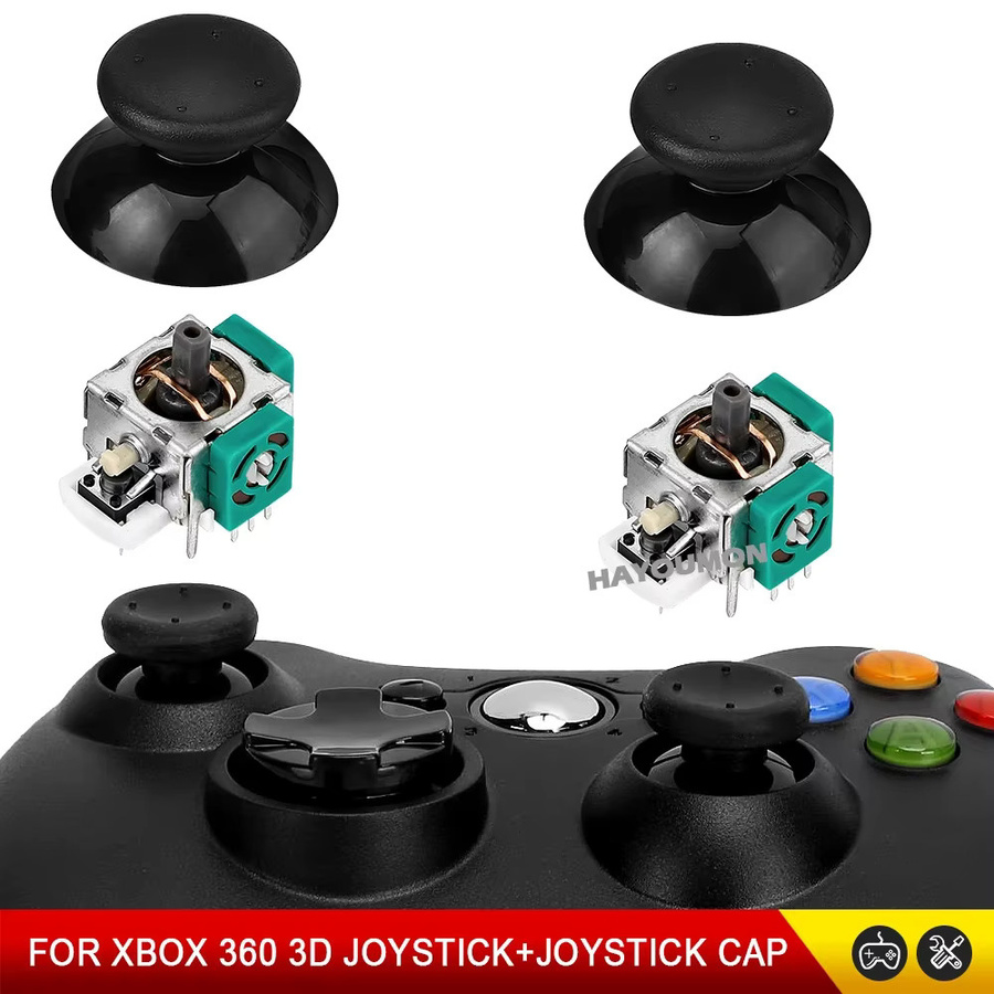 Royaldraid Ersatz 3D-Joystick für Xbox 360 Controller inklusive Joystick-Kappen in Schwarz - Bild 4