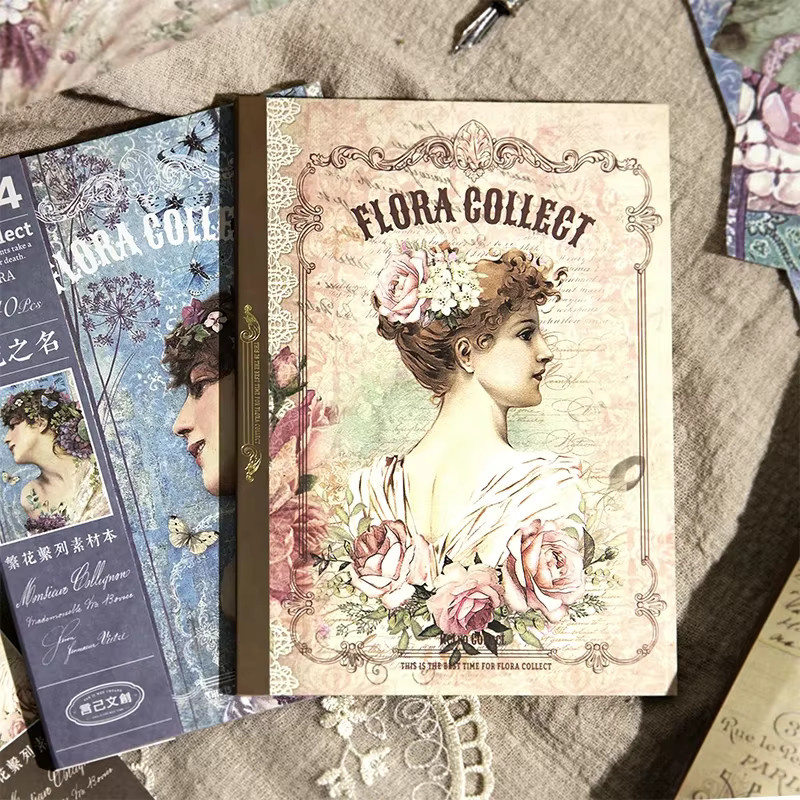 Blossom Serie Vintage Tagebuch mit literarischem Ölgemälde Motiv, Hardcover, Liniert, Mehrfarbig - Bild 1