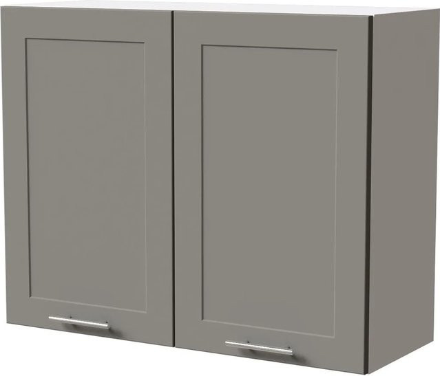 Feldmann-Wohnen Hängeschrank Oslo Küchenschrank mit Soft-Close-Türen in Weiß und Staubgrau Matt, B/T/H: 90 x 32,5 x 72 cm - Bild 1