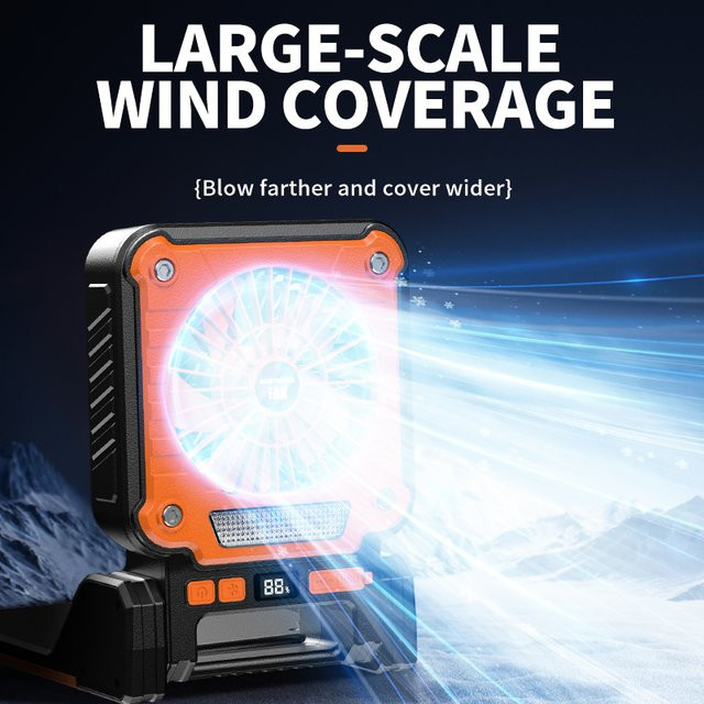 JIASHUAIXIN Solar Outdoor Ventilator Lampe, faltbare Campinglaterne mit Akku für Garten und Zelt - Bild 1