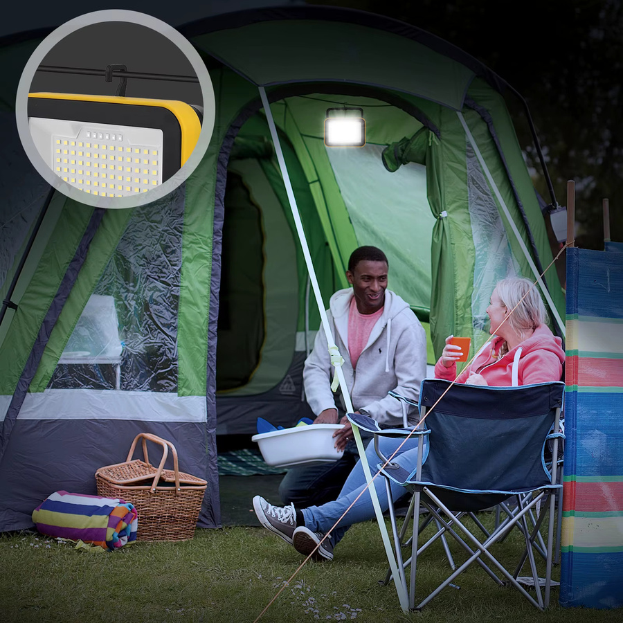 Superhelles tragbares Arbeitslicht mit 97 SMD LEDs, USB wiederaufladbare LED-Taschenlampe in Schwarz mit 5 Modi für Outdoor, Camping und Notfälle - Bild 6