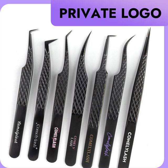 Privates Logo Wimpernpinzette, Titan-Schwarz, Nano-Spitzen - Bild 1