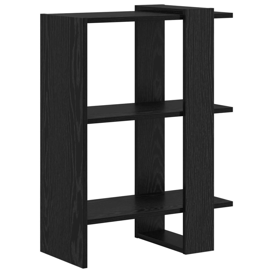 vidaXL Bücherregal in Schwarz und Eichen-Optik, minimalistisches Standregal für Wohnzimmer oder Home-Office, B/T/H: 52 x 25 x 71,5 cm - Bild 2