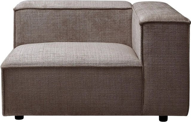 Vente-unique Sessel Ruzolo mit gerader Rückenlehne in Taupe und Beige aus Chenille-Stoff, Breite: 121 cm - Bild 1