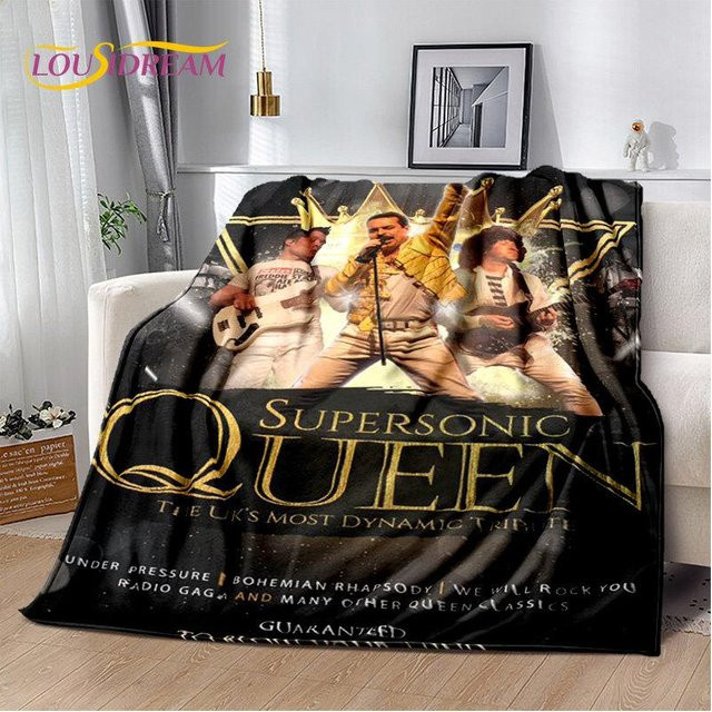 BestDream001 Freddie Mercury Queen Rockband Plüschdecke aus Flanell, Mehrfarbig, B/T: 100 x 150 cm - Bild 1