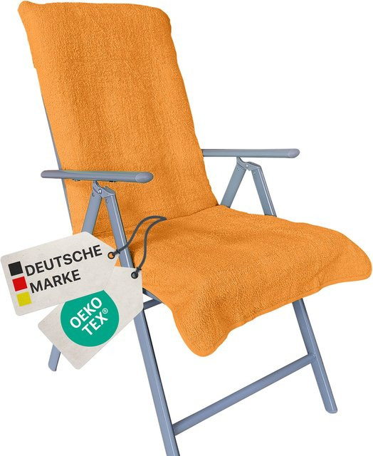 NYVI Frottee Schonbezug für Hochlehner Gartenstühle in Orange, B/H: 60 x 130 cm - Bild 1
