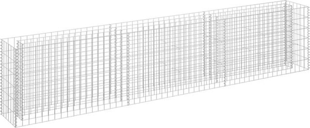 vidaXL Gabionen-Hochbeet aus verzinktem Stahl in Silber, B/T/H: 270 x 30 x 60 cm - Bild 1
