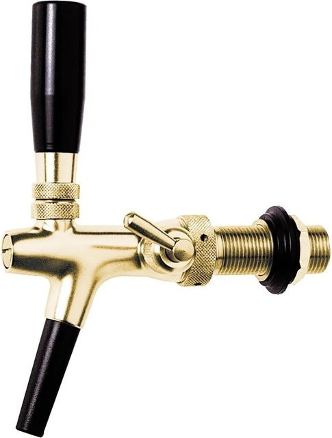 Ich-Zapfe Zapfhahn vergoldet mit 10 mm Gewinde und 55 mm Gewindelänge in Gold poliert - Bild 1