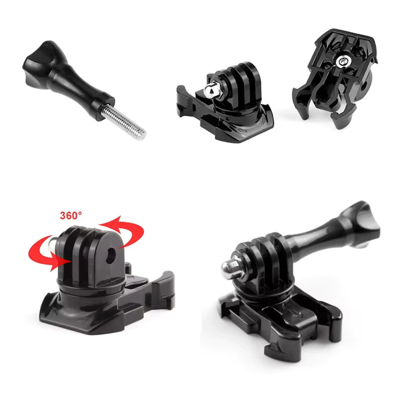 EXSKOF Zubehör-Set Stativ-Montage-Adapter mit Schnellverschluss-Schnallenhalter für GoPro Hero 13 12 11 10 9 8 Insta360 und DJI Osmo Action in Schwarz - Bild 3
