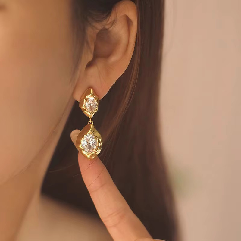Huitan Ohrringe, Gold, Zirkonia, Damen - Bild 2