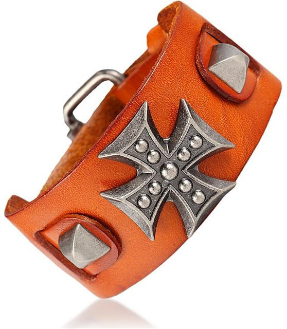 YULIN Lederarmband, orange, Unisex, Vintage - Bild 1