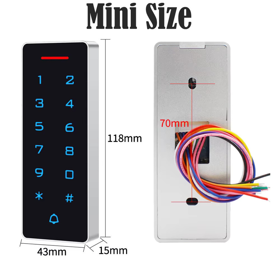 LUCKING DOOR RFID-Touch-Türöffnersystem Zugangskontrolltastatur für den Außenbereich mit 125 kHz und 13,56 MHz elektronischem MF-Kartenleser - Bild 2