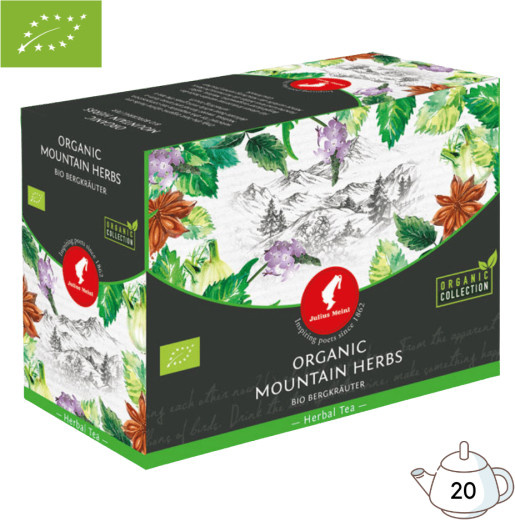 Julius Meinl Tee Bio Bergkräuter, Kräutertee, Teebeutel, 50g - Bild 1