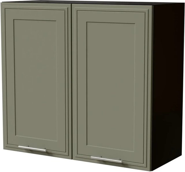 Feldmann-Wohnen Hängeschrank Salo in Schwarz und Reed Green Matt mit Kassettenoptik, B/T/H: 80 x 32,5 x 72 cm - Bild 1