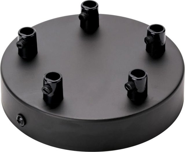 Orion Lightstyle Deckenbaldachin aus Metall in Schwarz mit 5 Auslässen und Ø 120 mm - Bild 1
