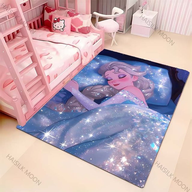 Miniso Disney Dornröschen Prinzessin Teppich Blau, B/B: 80 x 120 cm - Bild 1
