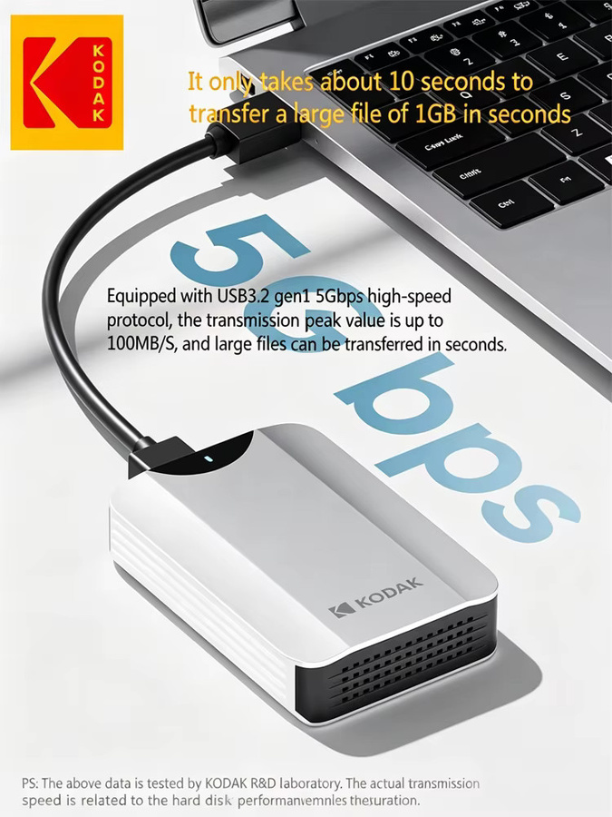 Kodak Externe Festplatte PHDD USB 3.0 HDD mit 1 TB Kapazität in Silber - Bild 1