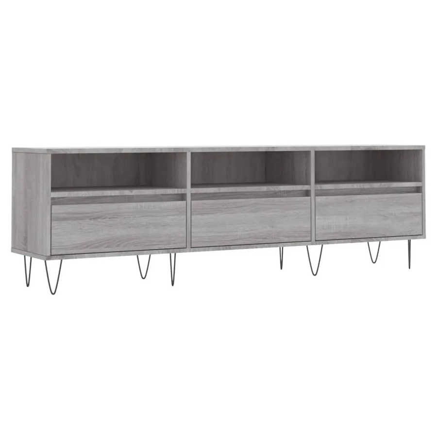 vidaXL TV-Schrank Grau Sonoma aus Holzwerkstoff und Eisen, B/T/H: 150 x 30 x 44,5 cm - Bild 2