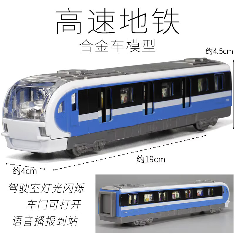 Multi-Color High-Speed-Zug, Pull-Back Metro, mit Licht und Sound, Metall - Bild 3