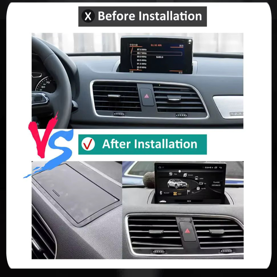 KJ-NAVI Multimedia Radio für Audi Q3 2011 - 2018 mit Android 14, 8 Zoll Touchscreen, Wireless CarPlay, GPS und WIFI in Schwarz - Bild 4