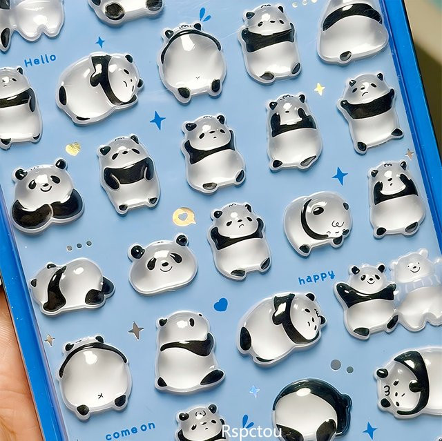 Rspctou Panda Katze 3D-Relief-Aufkleber, DIY Aufkleber - Bild 1