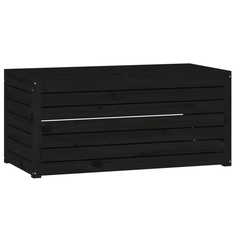 vidaXL Gartenbox aus Kiefer Massivholz in Schwarz, B/T/H: 101 x 50,5 x 46,5 cm - Bild 2