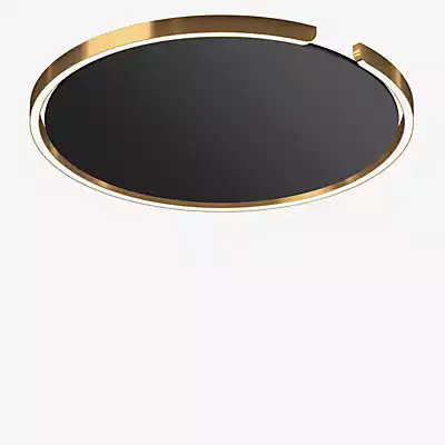 Occhio Mito Soffitto 60 Flat Wide LED Wand- und Deckeneinbauleuchte, Kopf bronze, Abdeckung schwarz matt - Bild 1