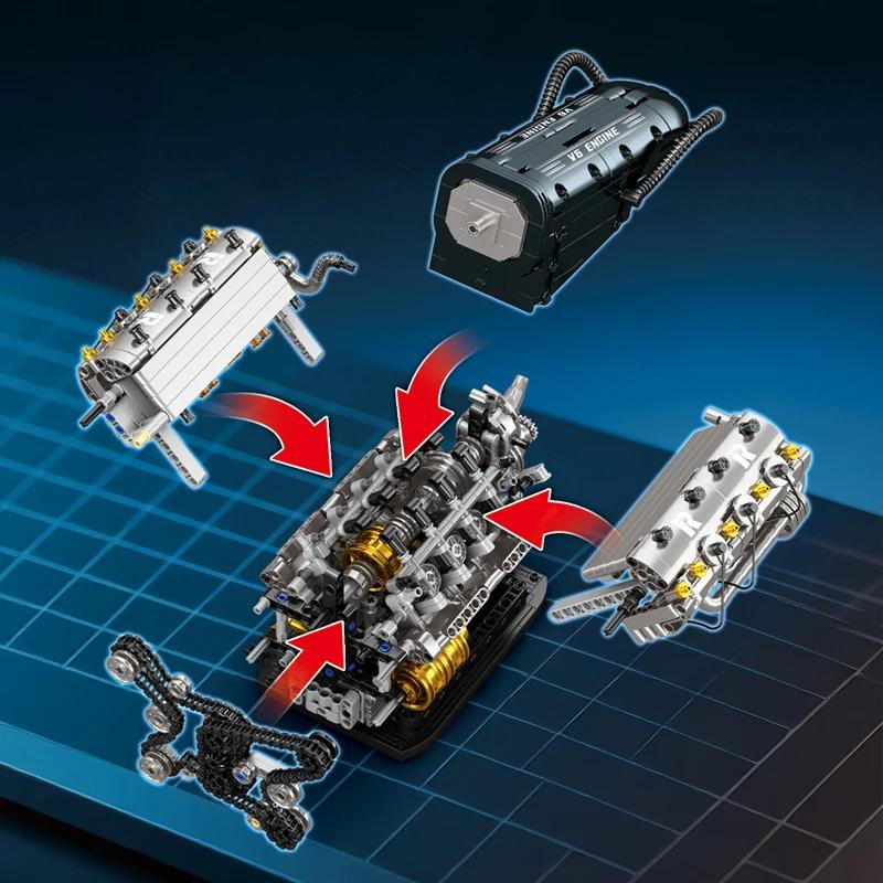 Linyi toy V6 Motor Bausteine 1268 Teile ab 14 Jahren - Bild 2