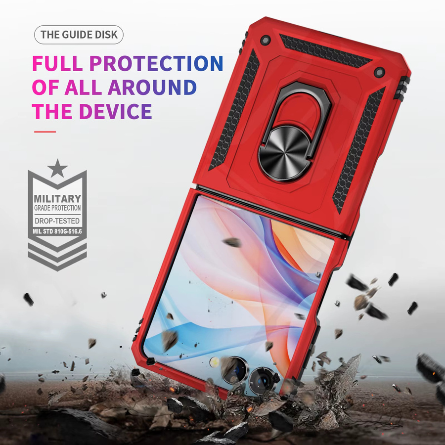 Stoßfeste Militär-Handyhülle für Samsung Galaxy Z Flip 7, Z Flip FE 6, 5, 4, 3 mit Rüstungsring und Ständer - Bild 6